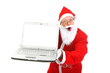 surprised santa claus with notebook