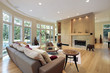 Living room with wall of windows