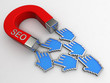 Magnet with title SEO attracts hand cursors