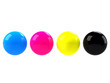 CMYK spheres on white background CMYK spheres on white background