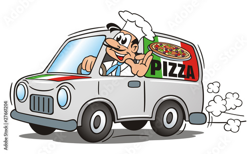 Illustration: Pizza Service Van Pizza Service Van