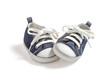 blue kid sneakers on white