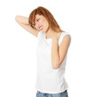 Teen student woman with neck pain