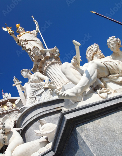 Photo: Athena statue in front of the Austrian parliament in Vienna Athena statue in front of the Austrian parliament in Vienna