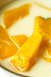 Thai style dessert, pumpkin in coconut milk Thai style dessert, pumpkin in coconut milk