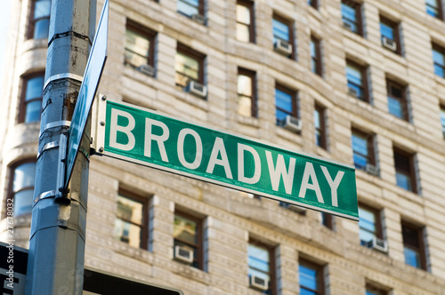 Photo: Famous broadway street signs in downtown New York Famous broadway street signs in downtown New York