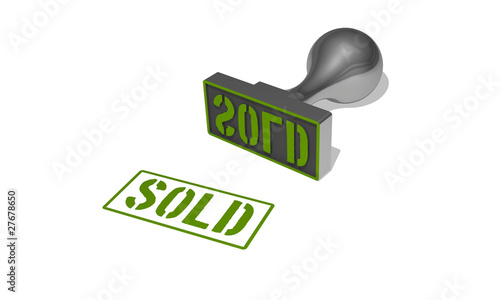 Illustration: sold stamp green sold stamp green