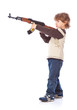 Portrait of little boy with automatic weapon (Kalashnikov) Portrait of little boy with automatic weapon (Kalashnikov)