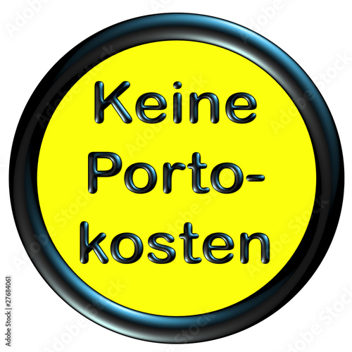 Foto: Button Keine Portokosten gelb-schwarz Button Keine Portokosten gelb-schwarz