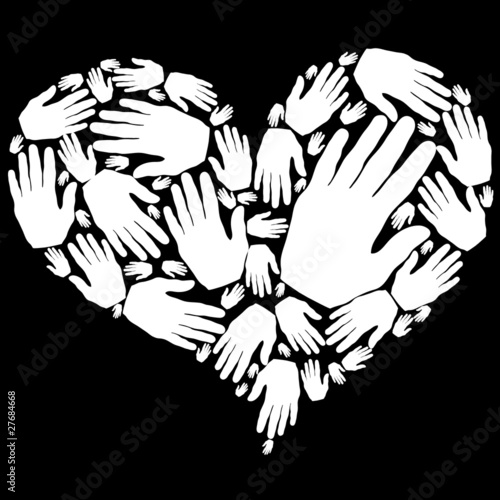 Vector: Corazón de manos blanco Corazón de manos blanco