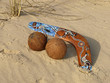 Boomerang and coconuts.
