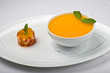 Flan with mint leaves