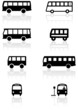 Vector set of different bus or van symbols.