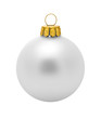 Silver dull christmas ball on white background