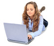 Foto: Mädchen nutzt Notebook Computer Mädchen nutzt Notebook Computer