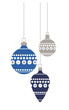 Weihnachtskugeln blau+silber