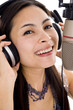 beautiful woman in sound studio