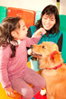 Patient been treated with the assistance of a trained dog