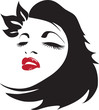 Woman face, vector illustration.