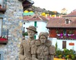 Cheso tyraditional costume statue Hecho Pyrenees