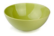 Green empty bowl isolated on white