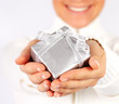 Happy female with a gift Happy female with a gift