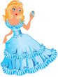 Vektor: Little blond princess with mirrjr Little blond princess with mirrjr