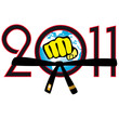 Martial arts in New Year 2011.Vector