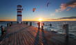 Lighthouse in Lake Neusiedl at sunset - Lower Austria