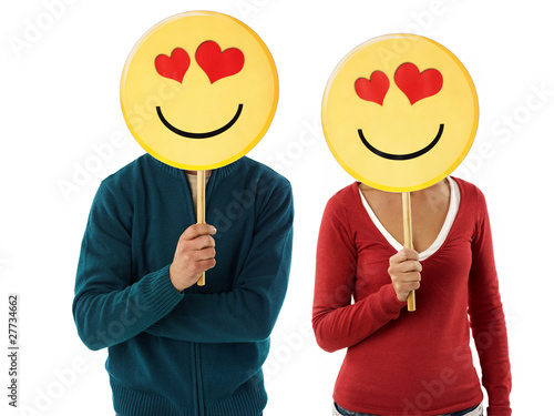 Photo: couple with emoticon couple with emoticon