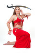 Arabic dancer in traditional red dress