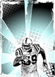 blue poster of american football