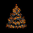 Graphic Christmas tree on black