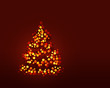 Christmas tree on red