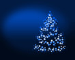christmas tree on blue background