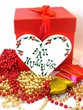 Christmas gift, decorations, and a 'Bah Humbug' sign