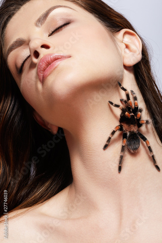 Photo: girl with spider girl with spider