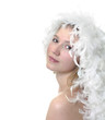 Girl with white feathers