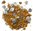 The mechanism of analog watch on the golden sand