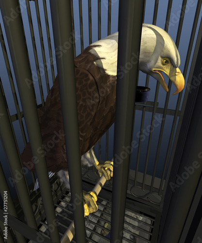 Illustration: Democracy in America: Incarceration Nation - 3d render Democracy in America: Incarceration Nation - 3d render