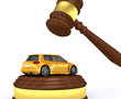 Gavel and car - 3d render