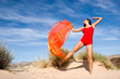 Beautiful young female exercising