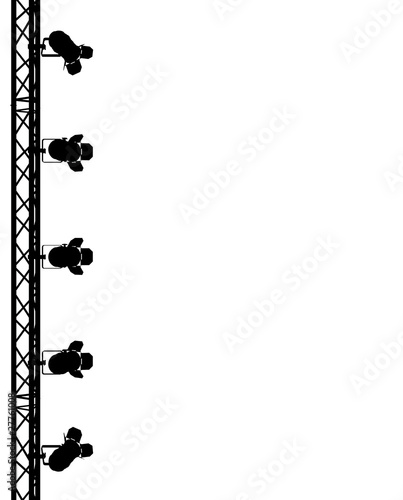 Illustration: silhouette of spotlights on a white background silhouette of spotlights on a white background
