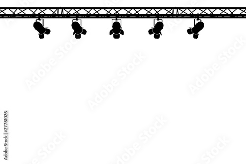 Illustration: silhouette of stage lights on white background silhouette of stage lights on white background