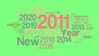 New Year 2011 words collage animation