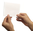 hand holding a note