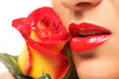 lips and rose