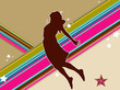Retro background with girl Retro background with girl
