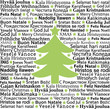 Merry Christmas in different languages, typographic background