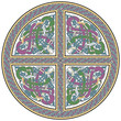 Detailed celtic cross design element with birds